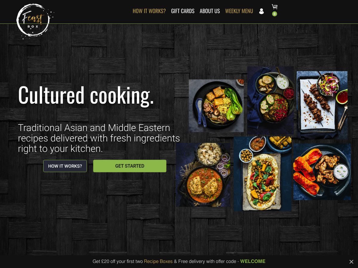 Feast Box website screenshot
