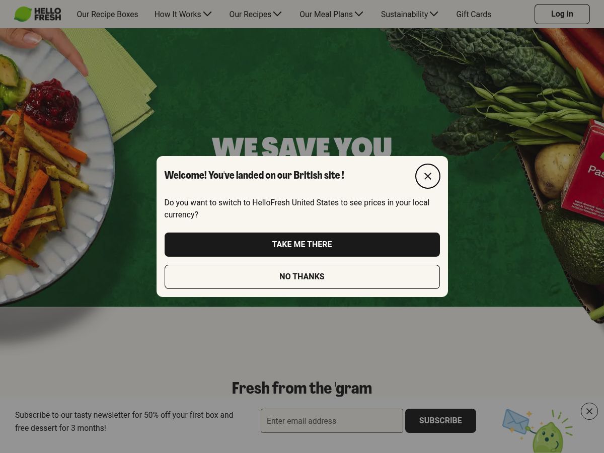 HelloFresh website screenshot