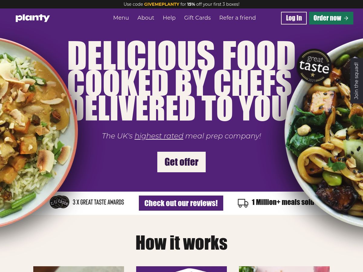 Planty website screenshot