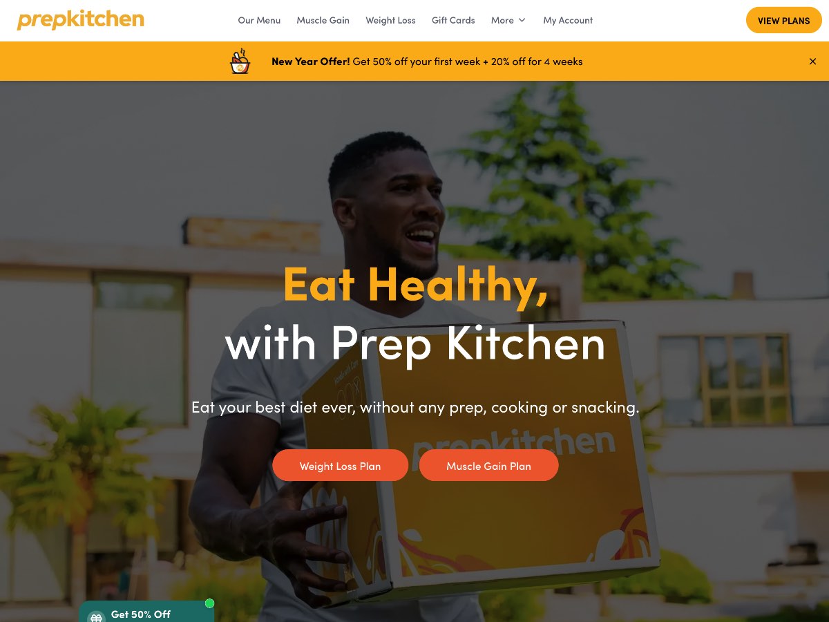 Prep Kitchen website screenshot
