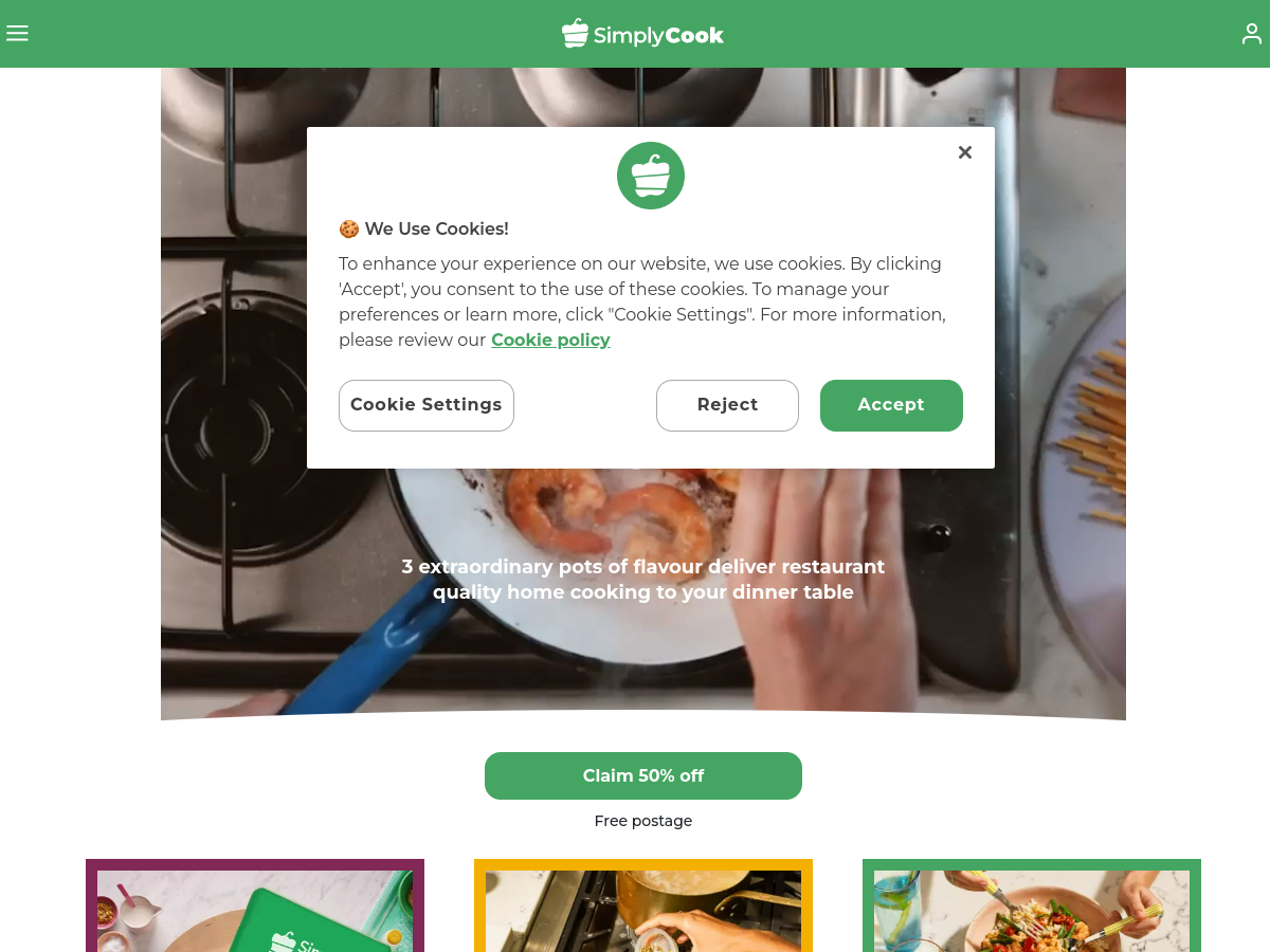 Simply Cook website screenshot